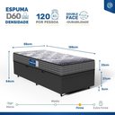 Ver imagem 4 de Cama Box Baú com Colchão de Espuma D60 Double Face Guarda Costas Comfort Force Probel Solteiro 88cm