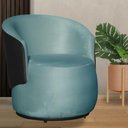 Ver imagem 2 de Poltrona Organica Recepção para Sala Aisha Corano Preto e Veludo Azul Turquesa - Incasa Decor