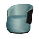 Ver imagem 1 de Poltrona Organica Recepção para Sala Aisha Corano Preto e Veludo Azul Turquesa - Incasa Decor