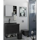 Ver imagem 2 de Conjunto Gabinete para Banheiro Ucrânia 1 Prateleira MDF 66cm Preto Venturi
