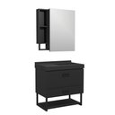 Ver imagem 1 de Conjunto Gabinete para Banheiro Ucrânia 1 Prateleira MDF 66cm Preto Venturi