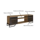 Ver imagem 4 de Kit Sala Rack C/ 2 Portas e Estante em Aço Estilo Industrial Cor:mel com Preto