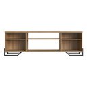Ver imagem 5 de Kit Sala Rack C/ 2 Portas e Estante em Aço Estilo Industrial Cor:mel com Preto