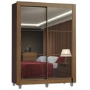 Ver imagem 3 de Guarda-roupa Solteiro Madesa Denver 2 Portas de Correr de Espelho com Pés - Rustic
