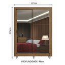 Ver imagem 4 de Guarda-roupa Solteiro Madesa Denver 2 Portas de Correr de Espelho com Pés - Rustic