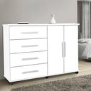 Ver imagem 1 de Cômoda 4 Gavetas e 2 Portas com Rodízios Bali Branco Rede Móveis
