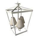 Ver imagem 3 de Lustre Artesanal Estilo Lampião Com Cúpula De Algodão Para Hotel Libertas Rosas Artesanato Branco