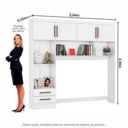 Guarda Roupa Modulado com Cama Paris 4 Portas 2 Gavetas - 8