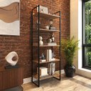 Ver imagem 4 de Estante Livreiro Industrial 5 Prateleiras em MDP e Metal para Sala Quarto Escritório 190cm