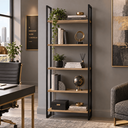 Ver imagem 2 de Estante Livreiro Industrial 5 Prateleiras em MDP e Metal para Sala Quarto Escritório 190cm