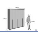 Ver imagem 3 de Guarda Roupa 6 Portas 4 Gavs Alonzo Lopas Amêndoa