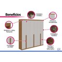 Ver imagem 5 de Guarda Roupa 6 Portas 4 Gavs Alonzo Lopas Amêndoa