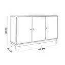 Ver imagem 6 de Aparador Buffet para Sala de Jantar 3 Portas 160cm Madeira Maciça Ethos F06 Freijó - Lyam Decor