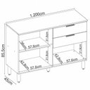 Ver imagem 2 de Balcão de Cozinha Ambiente Alba 120cm Amêndola Grafito Prime Tx com Tampo - Demóbile