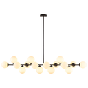 Ver imagem 2 de Luminária Pendente Lustre Jabuticaba Moon Preto Com Bolas Globos Esferas Opaco Leitoso Moderno Luxo 