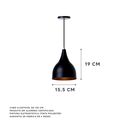 Ver imagem 2 de Kit 2 Pendente Gota Preto Com Cobre Alumínio Decorações Cor: Preto
