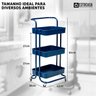 Carrinho Organizador Multiuso 3 Prateleiras Fruteira Rodinha Cor Azul - 6