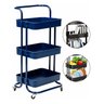 Carrinho Organizador Multiuso 3 Prateleiras Fruteira Rodinha Cor Azul - 7