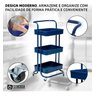 Carrinho Organizador Multiuso 3 Prateleiras Fruteira Rodinha Cor Azul - 5