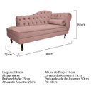 Ver imagem 3 de Kit Diva Recamier Diana 140cm Lado Esquerdo e 02 Poltronas Classic Linho - Doce Sonho Móveis RECAMIE