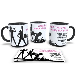 Canecas Preta de Porcelana Personalizadas Profissões Academia
