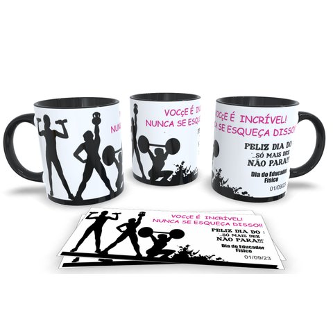 Canecas Preta de Porcelana Personalizadas Profissões Academia