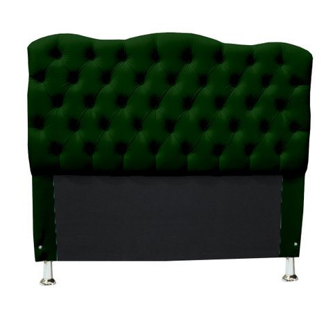 Cabeceira Capitone Estofada para Cama Box Casal Padrão 1.38 - Suede - Sv Decor:verde