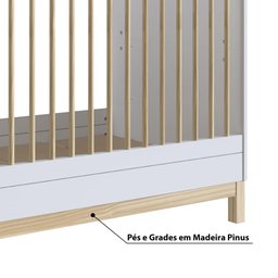 Berço Mini Cama Eleva com Pés em Madeira - Branco - 3