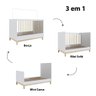 Berço Mini Cama Eleva com Pés em Madeira - Branco - 5