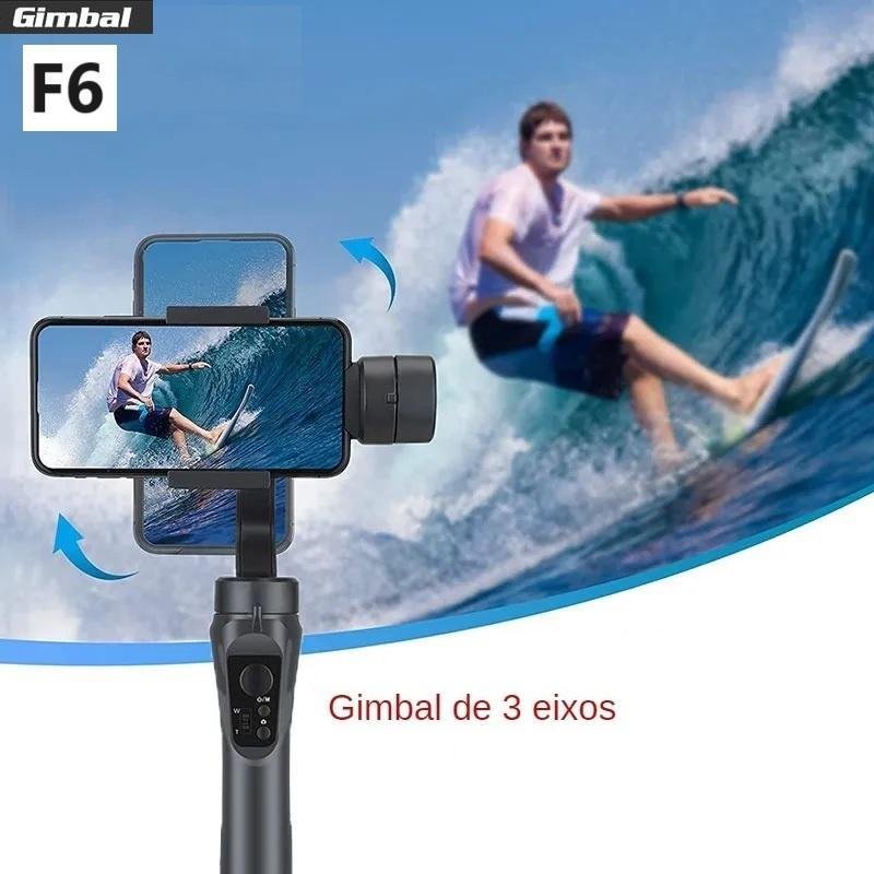 Bastão Estabilizador Digital Gimbal 3 Eixos Celular F6 + - 14