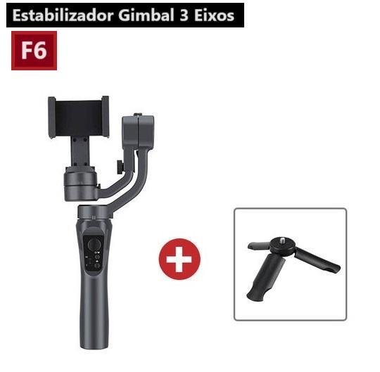 Bastão Estabilizador Digital Gimbal 3 Eixos Celular F6 +