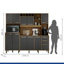 Ver imagem 2 de Armário de Cozinha 11 Portas 2 Gavetas Petra Valdemóveis Cinamomo/grafite