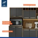 Ver imagem 3 de Armário de Cozinha 11 Portas 2 Gavetas Petra Valdemóveis Cinamomo/grafite