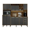 Ver imagem 1 de Armário de Cozinha 11 Portas 2 Gavetas Petra Valdemóveis Cinamomo/grafite