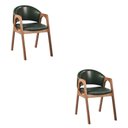 Ver imagem 1 de Kit 2 Cadeiras Decorativa Sala de Jantar Luxo Larissa Facto Verde - Mozzelar