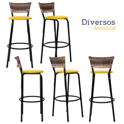 Banco para Bancada Banqueta Alta Cappuccino Balcão Cozinha Bistrô Área Gourmet Churrasqueira - 4