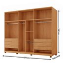 Ver imagem 3 de Guarda-Roupa Casal 100% MDF 6 Portas e 6 Gavetas com Pés Olimpo Marrom/Marromle