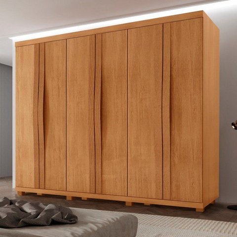 Guarda-Roupa Casal 100% MDF 6 Portas e 6 Gavetas com Pés Olimpo Marrom/Marromle