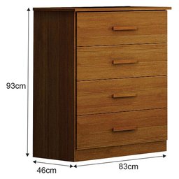 Cômoda Rubi 4 Gavetas Cinamomo - Leifer Móveis - 3