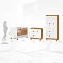 Ver imagem 3 de Quarto de Bebê Completo Berço 2 em 1, Cômoda e Guarda Roupa MDF Apolo Reller Branco Fosco/Savana