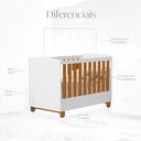 Ver imagem 7 de Quarto de Bebê Completo Berço 2 em 1, Cômoda e Guarda Roupa MDF Apolo Reller Branco Fosco/Savana