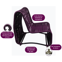 Ver imagem 7 de Poltrona Lotus com Puff para Jardim Varanda Gourmet Moderrna em Aço e Corda Náutica Resistente