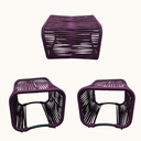 Ver mais imagens de Poltrona Lotus com Puff para Jardim Varanda Gourmet Moderrna em Aço e Corda Náutica Resistente