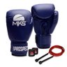 Kit Luva de Boxe Muay Thai MKS Prospect + Bandagem 2,55m + Corda Slim - Azul - 14 Oz - 1