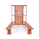 Ver imagem 2 de Mesa de Parede Retrátil com 2 Bancos Retráteis Madeira de LEI 2m Área Externa