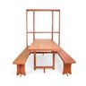 Mesa de Parede Retrátil com 2 Bancos Retráteis Madeira de LEI 2m Área Externa - 1