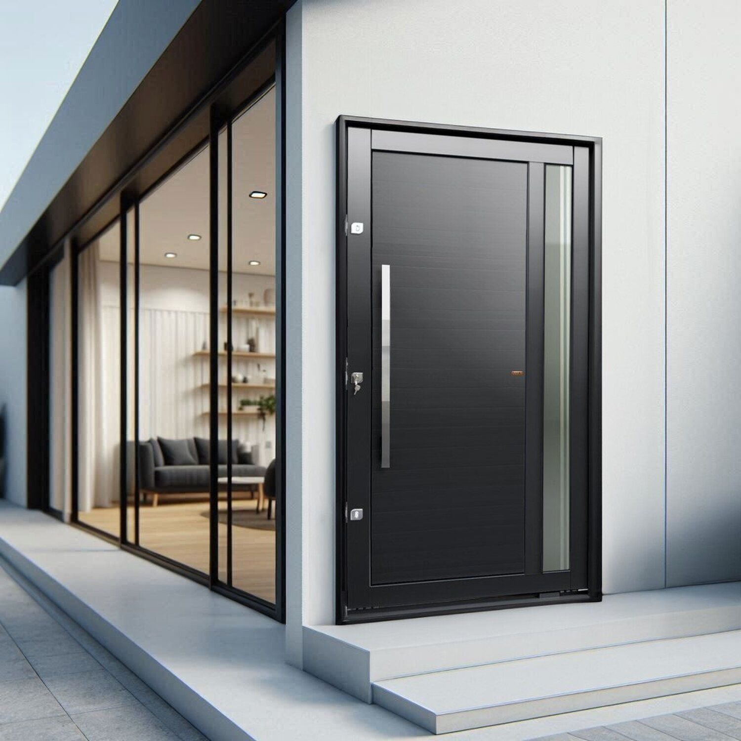 Porta Pivotante Lambril Visione com Puxador Elite 240x120 Abertura