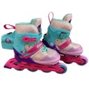 Ver mais imagens de Patins Infantil Inline Ajustável Luz Fumaça Menina - 34-37