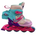 Ver imagem 2 de Patins Infantil Inline Ajustável Luz Fumaça Menina - 34-37