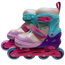 Ver imagem 4 de Patins Infantil Inline Ajustável Luz Fumaça Menina - 34-37